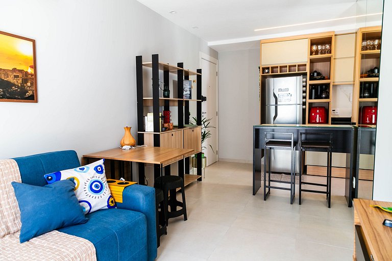 Rio Wonder: Elegante 2 quartos (1 suíte) com vaga!