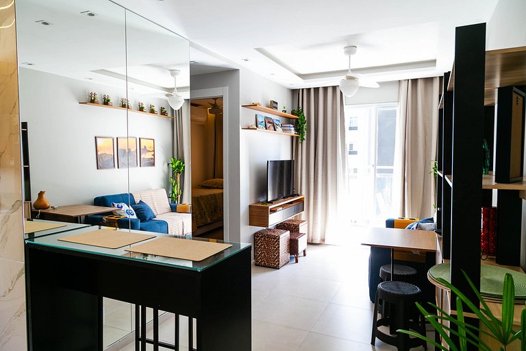 Rio Wonder: Elegante 2 quartos (1 suíte) com vaga!