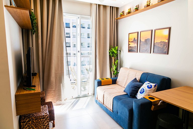 Rio Wonder: Elegante 2 quartos (1 suíte) com vaga!