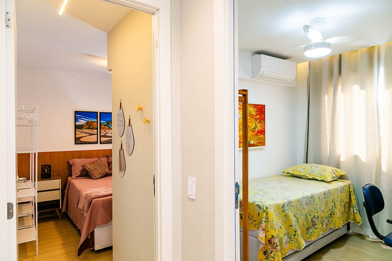 Rio Wonder: Elegante 2 quartos (1 suíte) com vaga!