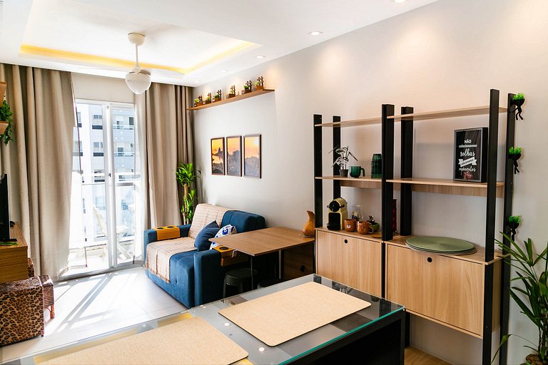 Rio Wonder: Elegante 2 quartos (1 suíte) com vaga!