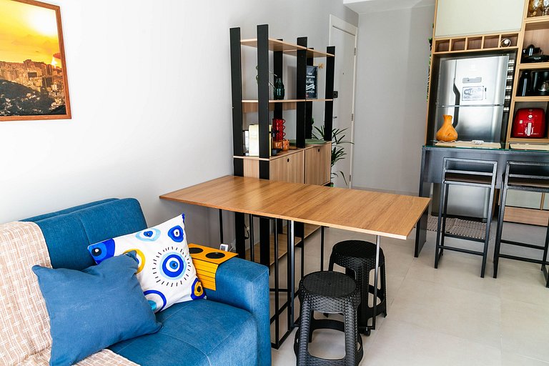 Rio Wonder: Elegante 2 quartos (1 suíte) com vaga!