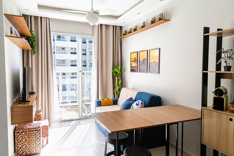 Rio Wonder: Elegante 2 quartos (1 suíte) com vaga!
